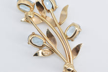 Load image into Gallery viewer, 14K Vintage Van Dell Blue Topaz Bouquet Flower Pin/Brooch Yellow Gold