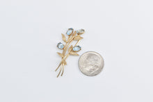 Load image into Gallery viewer, 14K Vintage Van Dell Blue Topaz Bouquet Flower Pin/Brooch Yellow Gold