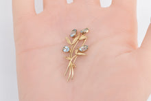 Load image into Gallery viewer, 14K Vintage Van Dell Blue Topaz Bouquet Flower Pin/Brooch Yellow Gold