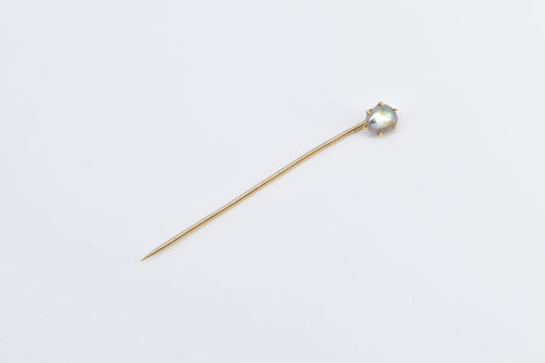 14K Victorian Tahitian Pearl Baroque Pearl Stick Pin Yellow Gold