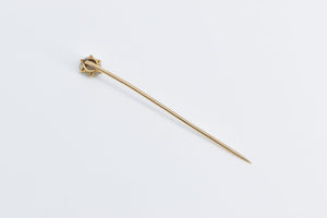 14K Victorian Tahitian Pearl Baroque Pearl Stick Pin Yellow Gold