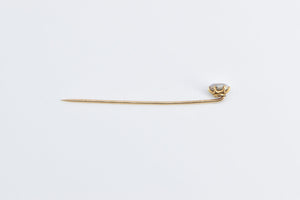 14K Victorian Tahitian Pearl Baroque Pearl Stick Pin Yellow Gold