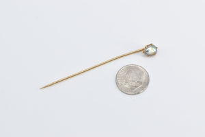 14K Victorian Tahitian Pearl Baroque Pearl Stick Pin Yellow Gold