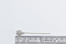 Load image into Gallery viewer, 14K Art Deco Diamond Ornate Decorative Stick Pin White Gold