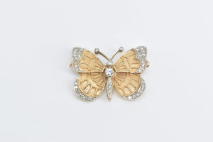 14K 0.52 Ctw Diamond Butterfly Beauty Symbol Pin/Brooch Yellow Gold