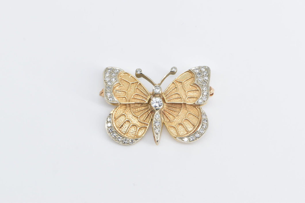 14K 0.52 Ctw Diamond Butterfly Beauty Symbol Pin/Brooch Yellow Gold