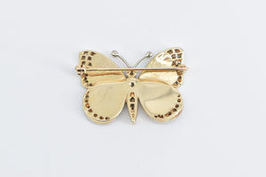 14K 0.52 Ctw Diamond Butterfly Beauty Symbol Pin/Brooch Yellow Gold