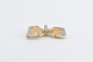 14K 0.52 Ctw Diamond Butterfly Beauty Symbol Pin/Brooch Yellow Gold