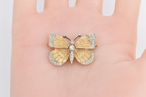 14K 0.52 Ctw Diamond Butterfly Beauty Symbol Pin/Brooch Yellow Gold