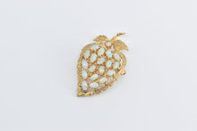 Load image into Gallery viewer, 14K Vintage Natural Opal Grape Bunch Leaf Pin/Brooch Yellow Gold