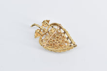 Load image into Gallery viewer, 14K Vintage Natural Opal Grape Bunch Leaf Pin/Brooch Yellow Gold