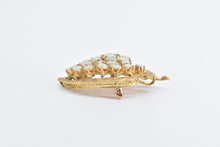 Load image into Gallery viewer, 14K Vintage Natural Opal Grape Bunch Leaf Pin/Brooch Yellow Gold