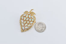 Load image into Gallery viewer, 14K Vintage Natural Opal Grape Bunch Leaf Pin/Brooch Yellow Gold