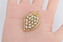 Load image into Gallery viewer, 14K Vintage Natural Opal Grape Bunch Leaf Pin/Brooch Yellow Gold