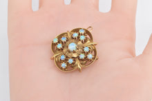 Load image into Gallery viewer, 14K 1940&#39;s Natural Opal Quatrefoil Statement Pendant/Pin Yellow Gold