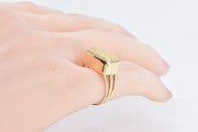 Load image into Gallery viewer, 14K Vintage Petrified Wood Squared Statement Ring Yellow Gold