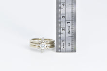 Load image into Gallery viewer, 14K 0.65 Ctw Diamond Floral Engagement Set Band Ring White Gold