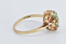 Load image into Gallery viewer, 10K Oval Natural Emerald Diamond Vintage Fashion Ring Yellow Gold