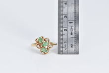 Load image into Gallery viewer, 10K Oval Natural Emerald Diamond Vintage Fashion Ring Yellow Gold