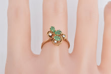 Load image into Gallery viewer, 10K Oval Natural Emerald Diamond Vintage Fashion Ring Yellow Gold