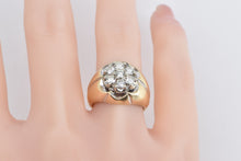 Load image into Gallery viewer, 14K 1.19 Ctw Vintage Diamond Round Cluster Ring Yellow Gold