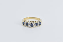 Load image into Gallery viewer, 14K Marquise Sapphire Diamond Vintage Band Ring Yellow Gold