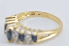 Load image into Gallery viewer, 14K Marquise Sapphire Diamond Vintage Band Ring Yellow Gold