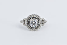 Load image into Gallery viewer, 14K 1.50 Ctw Halo Moissanite Sapphire Engagement Ring White Gold