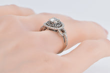 Load image into Gallery viewer, 14K 1.50 Ctw Halo Moissanite Sapphire Engagement Ring White Gold