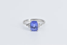 Load image into Gallery viewer, Platinum Oval Cushion Tanzanite Diamond Statement Ring