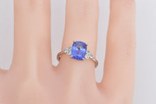 Load image into Gallery viewer, Platinum Oval Cushion Tanzanite Diamond Statement Ring