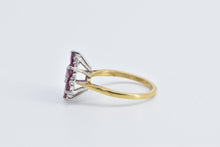 Load image into Gallery viewer, 18K 1.70 Ctw Natural Ruby Diamond Flower Cluster Ring Yellow Gold