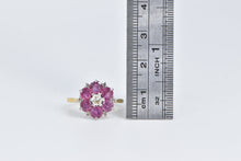 Load image into Gallery viewer, 18K 1.70 Ctw Natural Ruby Diamond Flower Cluster Ring Yellow Gold