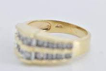 Load image into Gallery viewer, 10K Vintage Squared Step Diamond Fashion Band Ring Yellow Gold