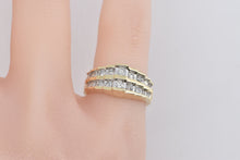 Load image into Gallery viewer, 10K Vintage Squared Step Diamond Fashion Band Ring Yellow Gold