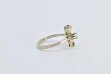 Load image into Gallery viewer, 14K Diamond Emerald Ruby Sapphire Flower Ring Yellow Gold