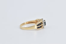 Load image into Gallery viewer, 14K Oval Sapphire Diamond Halo Engagement Ring Yellow Gold