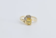 Load image into Gallery viewer, 14K Oval Yellow Sapphire Diamond Vintage Bypass Ring Yellow Gold