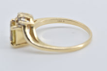 Load image into Gallery viewer, 14K Oval Yellow Sapphire Diamond Vintage Bypass Ring Yellow Gold