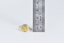 Load image into Gallery viewer, 14K Oval Yellow Sapphire Diamond Vintage Bypass Ring Yellow Gold