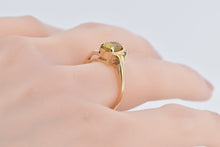 Load image into Gallery viewer, 14K Oval Yellow Sapphire Diamond Vintage Bypass Ring Yellow Gold