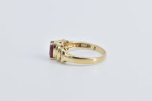 Load image into Gallery viewer, 14K Natural Oval Ruby Diamond Crescent Statement Ring Yellow Gold