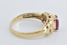 Load image into Gallery viewer, 14K Natural Oval Ruby Diamond Crescent Statement Ring Yellow Gold