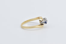 Load image into Gallery viewer, 14K Vintage Diamond Tanzanite Freeform Bypass Ring Yellow Gold