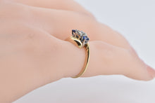 Load image into Gallery viewer, 14K Vintage Diamond Tanzanite Freeform Bypass Ring Yellow Gold