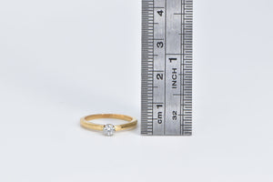 18K 0.22 Ct Diamond Solitaire Classic Engagement Ring Yellow Gold