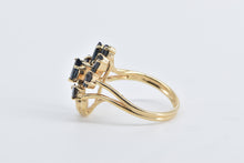 Load image into Gallery viewer, 14K Marquise Sapphire Diamond Vintage Cluster Ring Yellow Gold