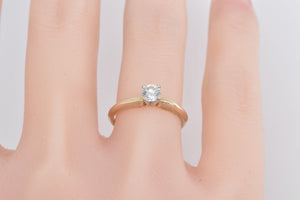 14K 0.38 Ct Diamond Solitaire Classic Engagement Ring Yellow Gold