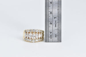 14K 2.00 Ctw Marquise Diamond Graduated Band Ring Yellow Gold