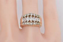 Load image into Gallery viewer, 14K 2.00 Ctw Marquise Diamond Graduated Band Ring Yellow Gold